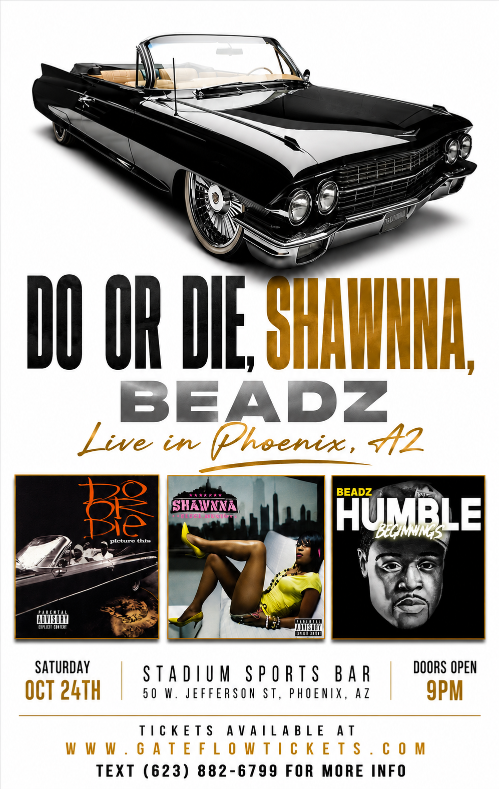 Do Or Die, Shawnna and Beadz live in Phoenix concert flyer