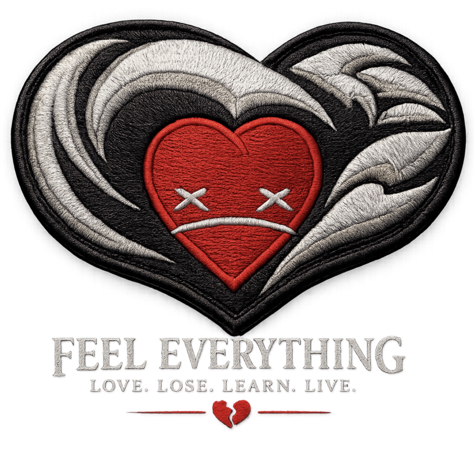 Feel Everything embroidered heart